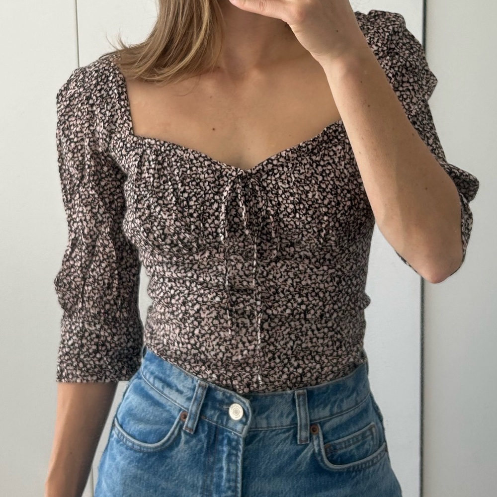 THE SISTERHOOD IVA BLOUSE - ROSE FLEUR size XS